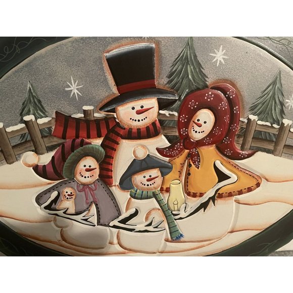 Snowman Oval Wood Hanging Plaque  18 x13  #908 - Picture 2 of 2